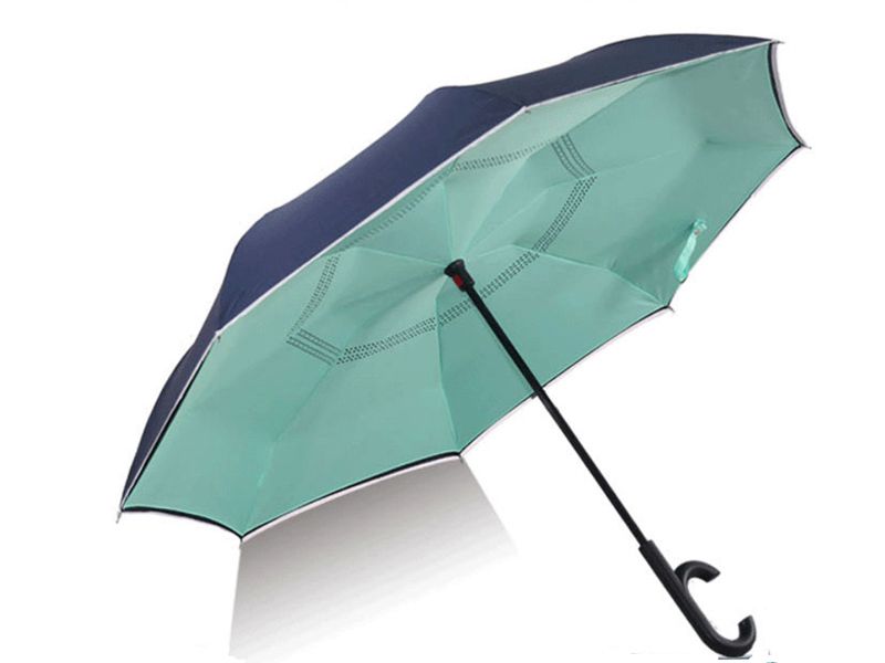 Зонт обратный ветрозащитный с двойной тканью