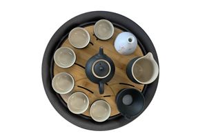 Керамические наборы чайников с круглым подносом